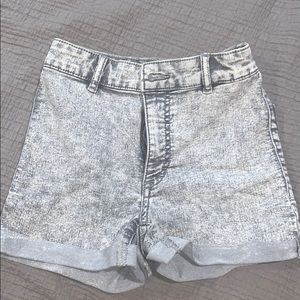High waisted gray denim short- US 2.